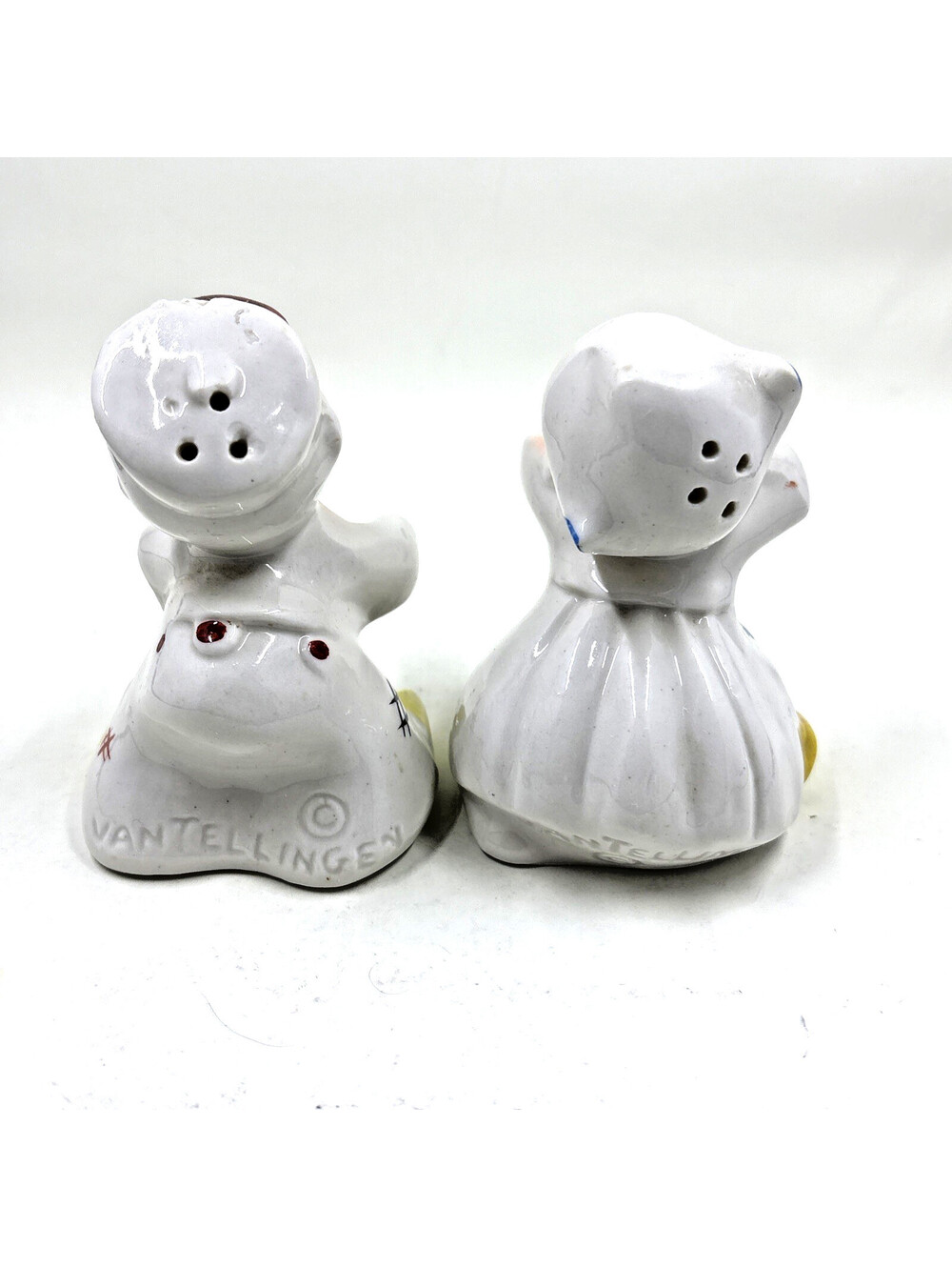 Vintage Van Tellingen Hand-Painted Hugging Dutch Boy and Girl Salt Pepper Shaker - Picture 5 of 7